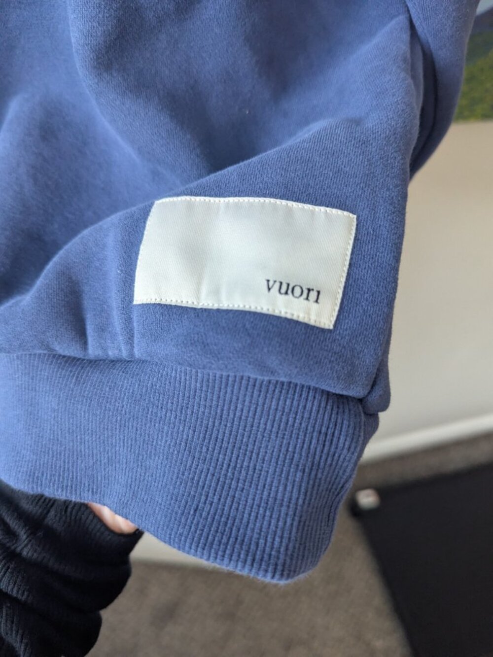 Vuori Navy Blue Oversized Crewneck Pullover Sweatshirt Size Large - Picture 2 of 7